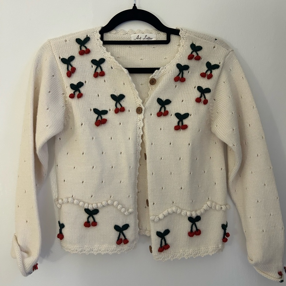 Vintage Cherry Cardigan Sweater